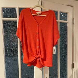 Red Dress Boutique Front Tie Short Sleeve Top